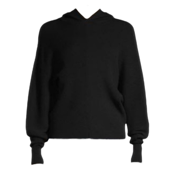 For The Republic Dolman Sleeve Ribbed Hoodie Women’s Medium Black - Picture 3 of 11